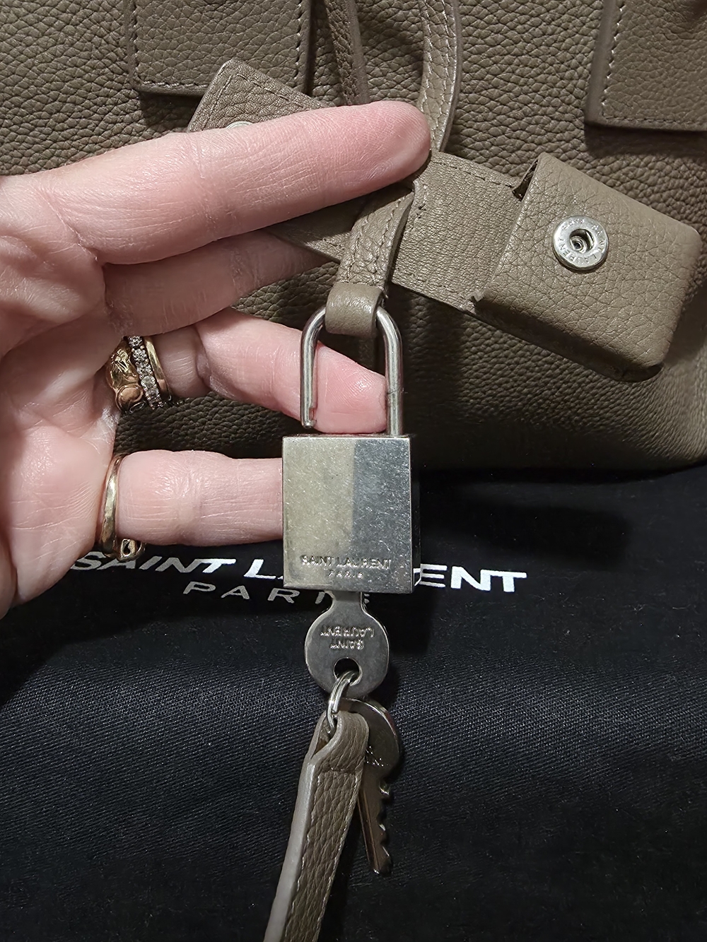 Saint Laurent Taupe Leather Tote Bag - Picture 11 of 16